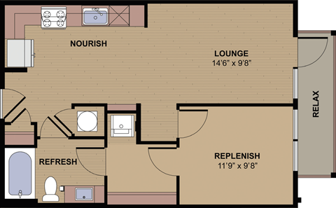 A1A_1BD 1 Bath_621sqft.